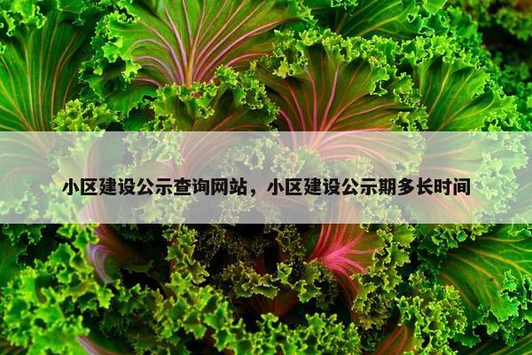 小区建设公示查询网站，小区建设公示期多长时间