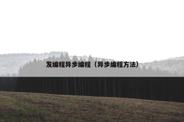 发编程异步编程（异步编程方法）