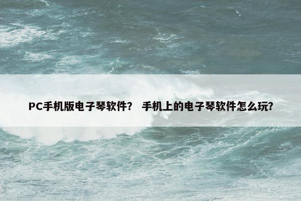 PC手机版电子琴软件？ 手机上的电子琴软件怎么玩？