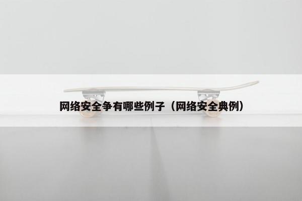 网络安全争有哪些例子（网络安全典例）