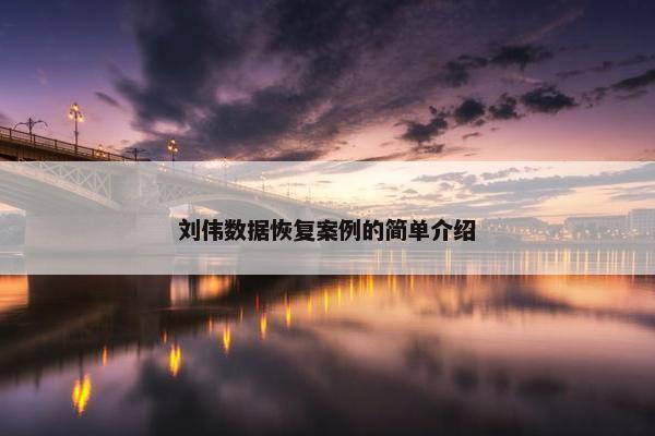 刘伟数据恢复案例的简单介绍