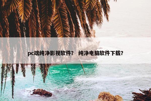 pc端纯净影视软件？ 纯净电脑软件下载？