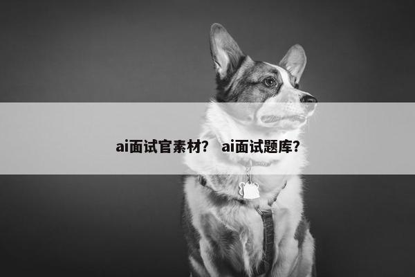 ai面试官素材？ ai面试题库？