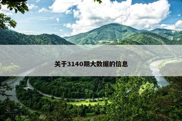 关于3140期大数据的信息