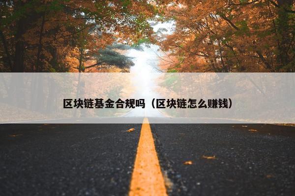 区块链基金合规吗（区块链怎么赚钱）