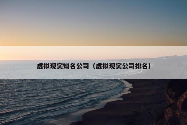 虚拟现实知名公司（虚拟现实公司排名）
