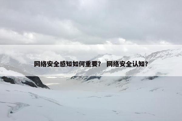 网络安全感知如何重要？ 网络安全认知？