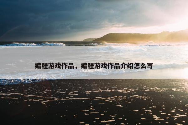 编程游戏作品，编程游戏作品介绍怎么写