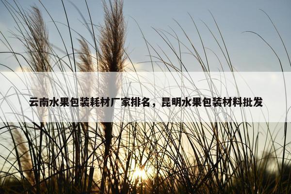 云南水果包装耗材厂家排名，昆明水果包装材料批发