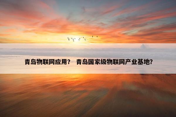 青岛物联网应用？ 青岛国家级物联网产业基地？