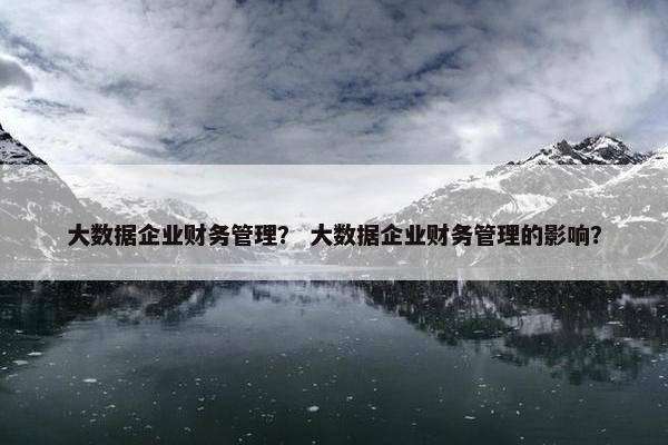 大数据企业财务管理？ 大数据企业财务管理的影响？