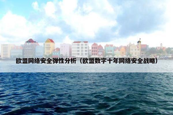 欧盟网络安全弹性分析（欧盟数字十年网络安全战略）