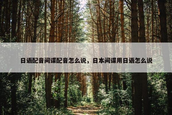 日语配音间谍配音怎么说，日本间谍用日语怎么说