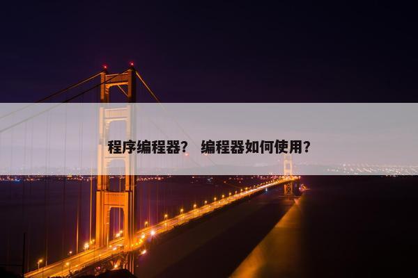 程序编程器？ 编程器如何使用？