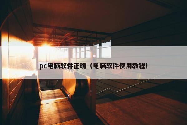 pc电脑软件正确（电脑软件使用教程）