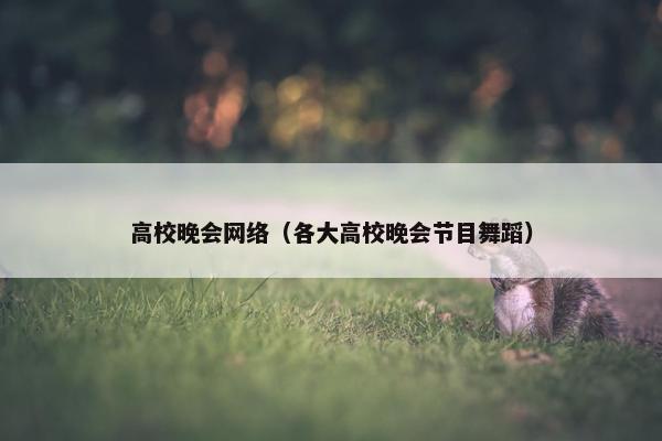 高校晚会网络（各大高校晚会节目舞蹈）