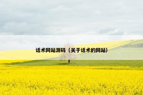 话术网站源码（关于话术的网站）