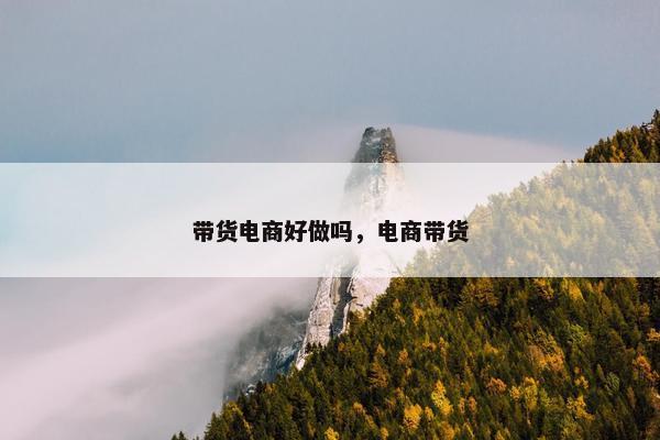 带货电商好做吗，电商带货