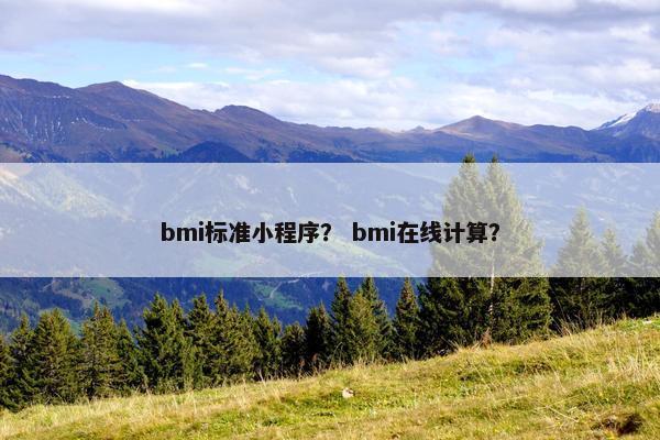 bmi标准小程序？ bmi在线计算？