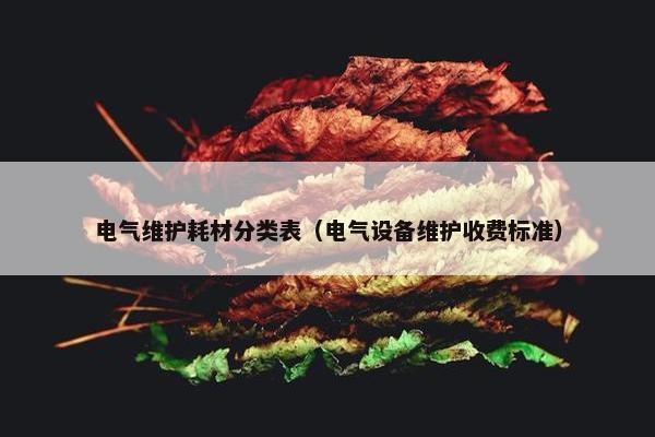 电气维护耗材分类表（电气设备维护收费标准）