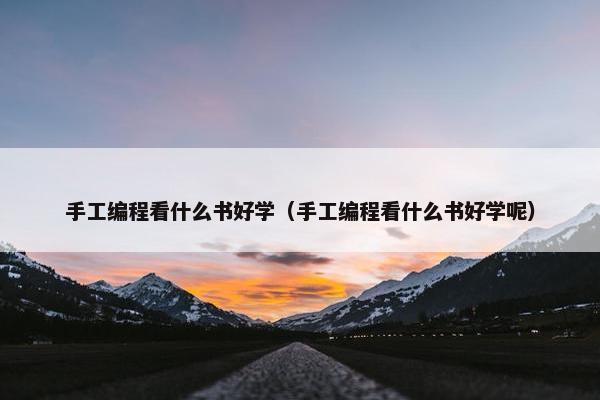 手工编程看什么书好学（手工编程看什么书好学呢）