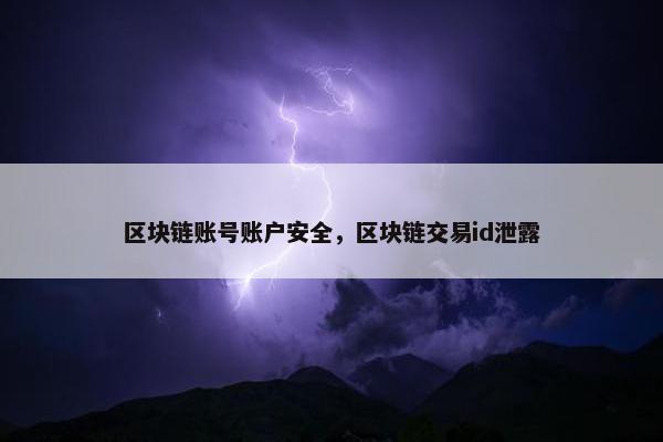区块链账号账户安全，区块链交易id泄露