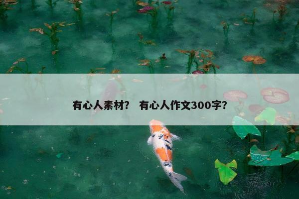 有心人素材？ 有心人作文300字？