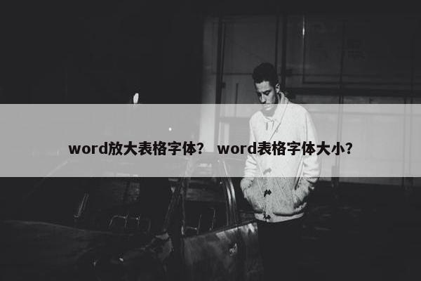 word放大表格字体？ word表格字体大小？