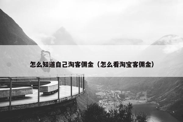 怎么知道自己淘客佣金（怎么看淘宝客佣金）