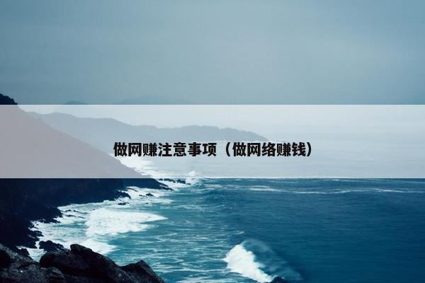 做网赚注意事项（做网络赚钱）