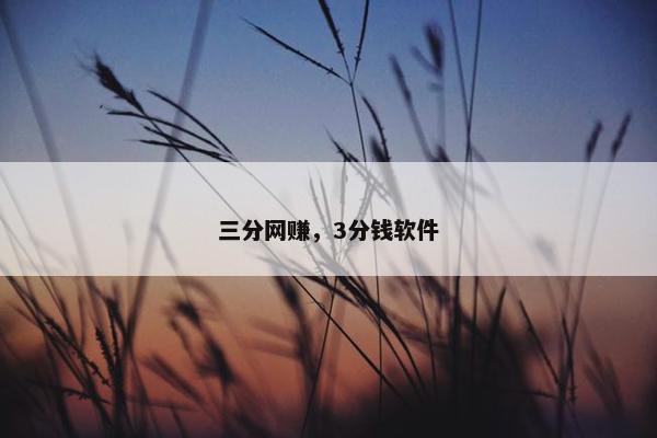 三分网赚，3分钱软件