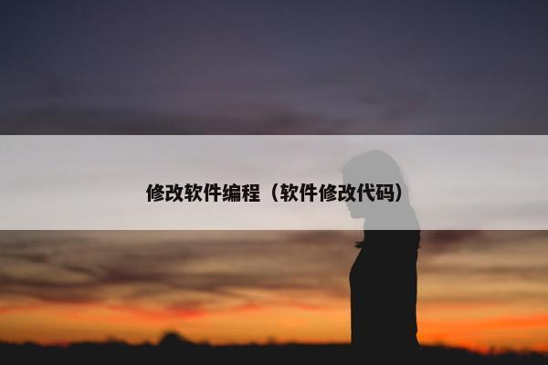 修改软件编程（软件修改代码）