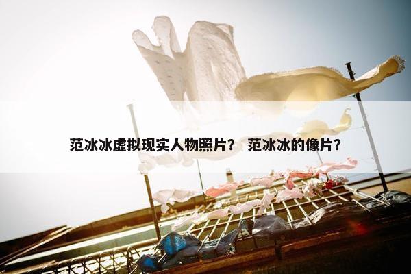 范冰冰虚拟现实人物照片？ 范冰冰的像片？