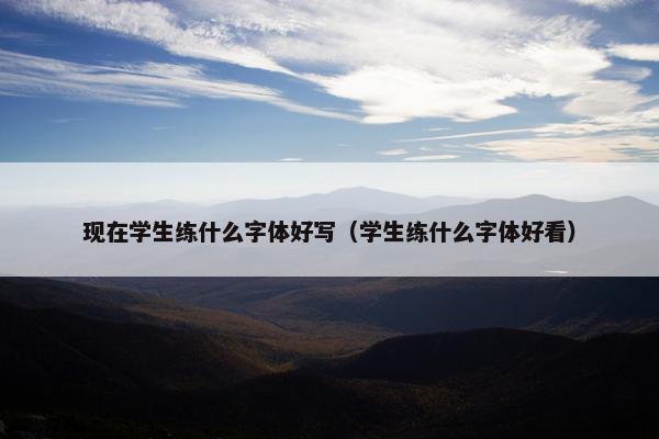 现在学生练什么字体好写（学生练什么字体好看）