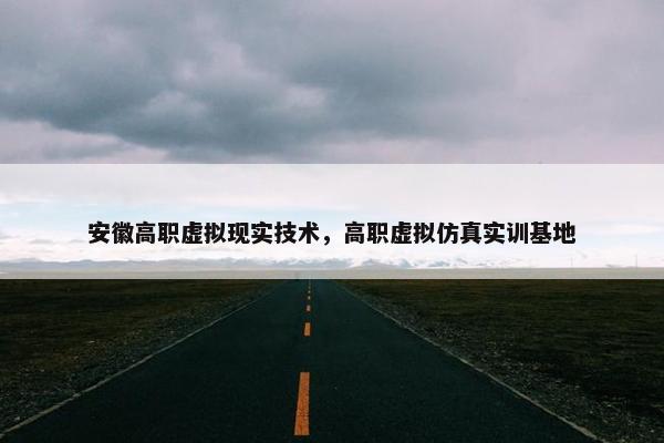 安徽高职虚拟现实技术，高职虚拟仿真实训基地