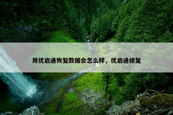 用优启通恢复数据会怎么样，优启通修复