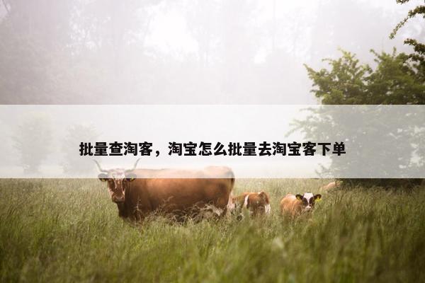 批量查淘客，淘宝怎么批量去淘宝客下单