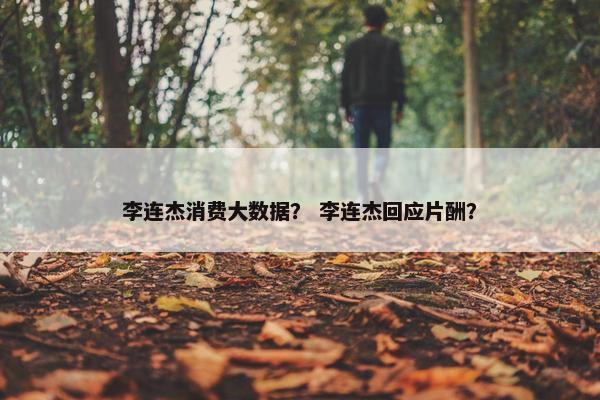 李连杰消费大数据？ 李连杰回应片酬？