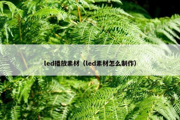 led播放素材（led素材怎么制作）