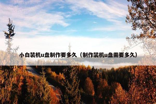 小白装机u盘制作要多久（制作装机u盘需要多久）