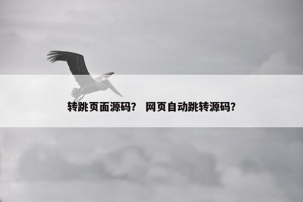 转跳页面源码？ 网页自动跳转源码？