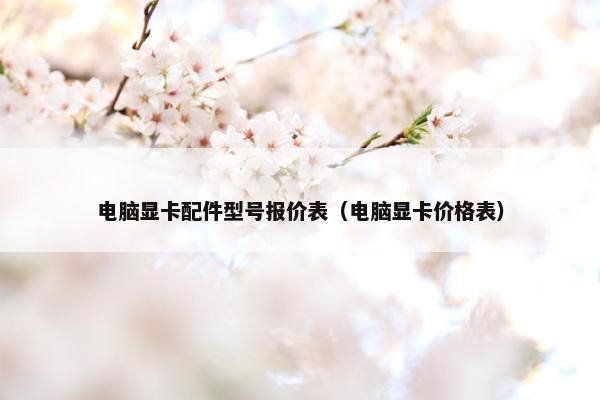 电脑显卡配件型号报价表（电脑显卡价格表）