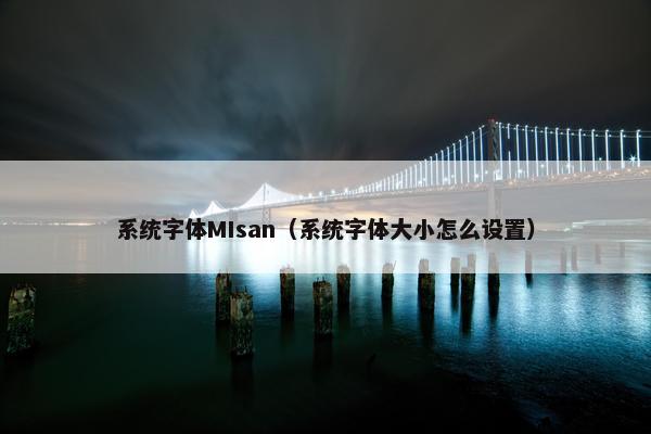 系统字体MIsan（系统字体大小怎么设置）