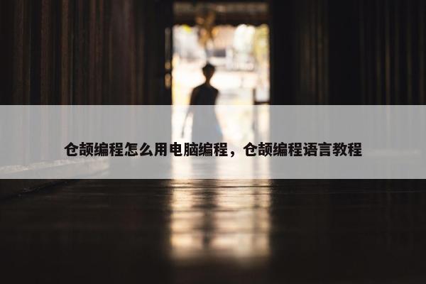 仓颉编程怎么用电脑编程，仓颉编程语言教程