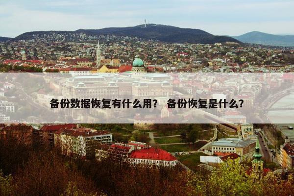 备份数据恢复有什么用？ 备份恢复是什么？