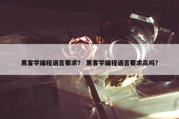 黑客学编程语言要求？ 黑客学编程语言要求高吗？