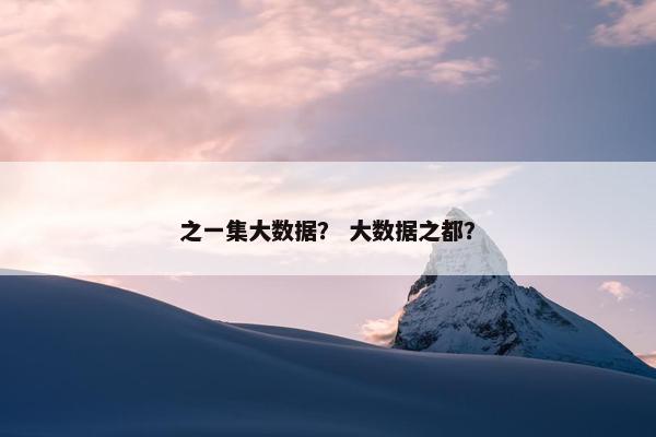 之一集大数据？ 大数据之都？