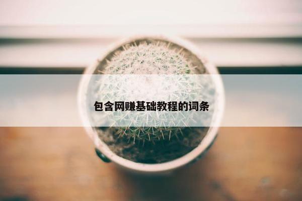 包含网赚基础教程的词条