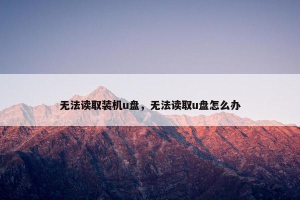 无法读取装机u盘，无法读取u盘怎么办