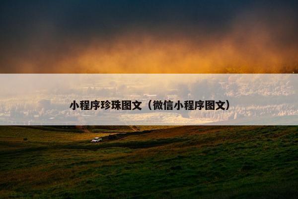 小程序珍珠图文（微信小程序图文）